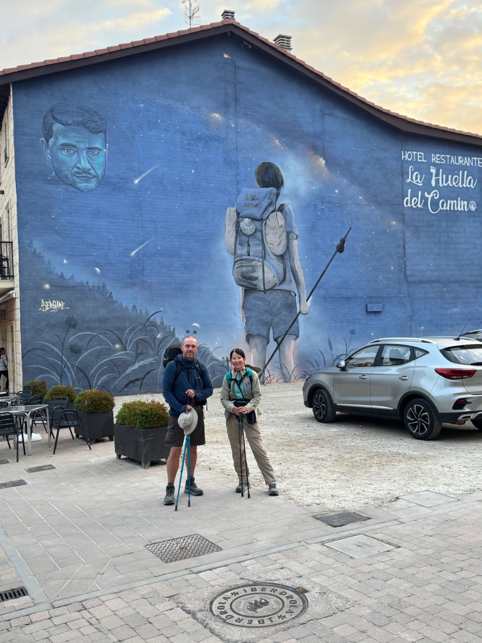 Camino mural at Hotel Restaurante La Huella