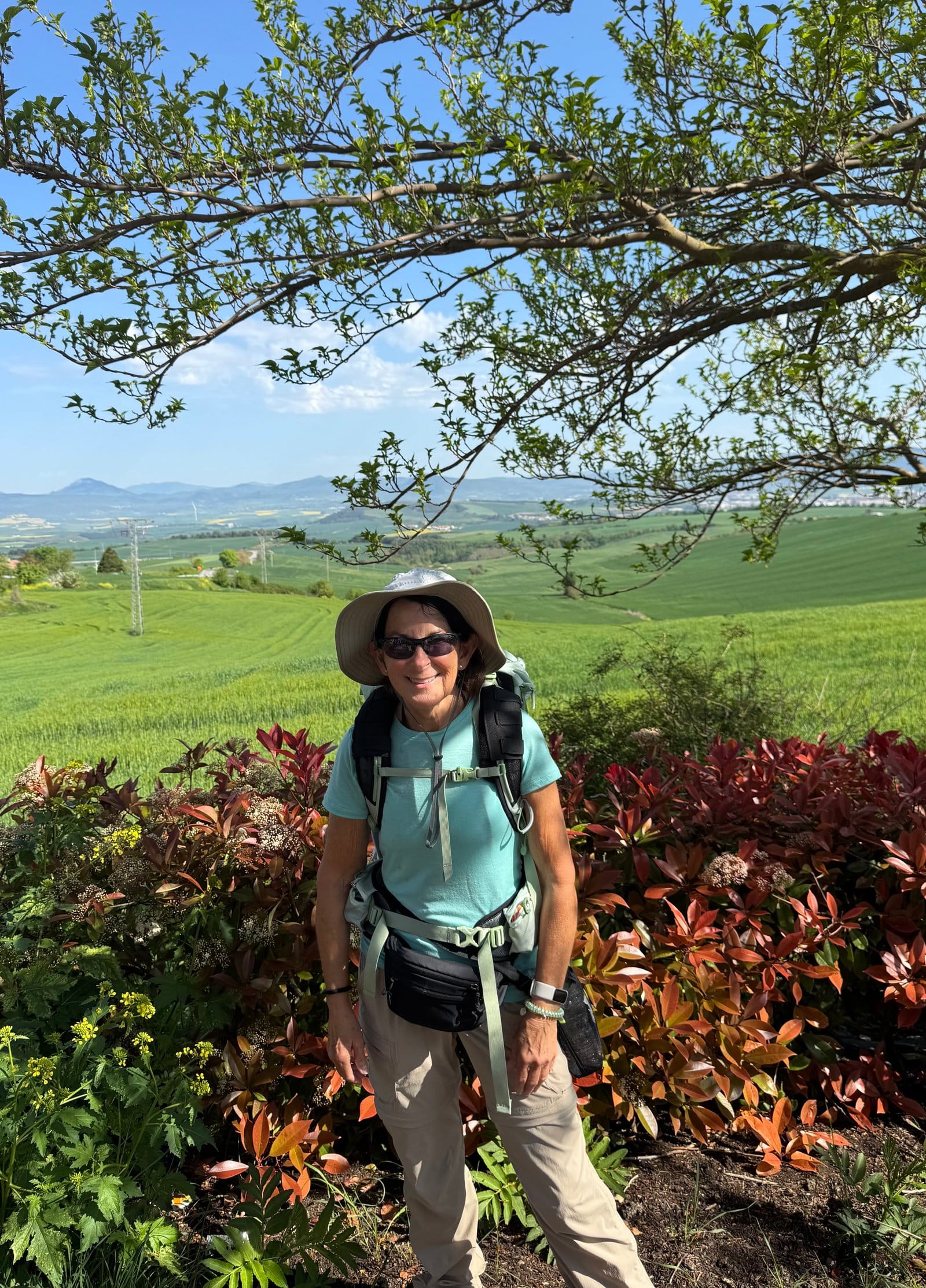 Shelley posing in Navarre countryside fields