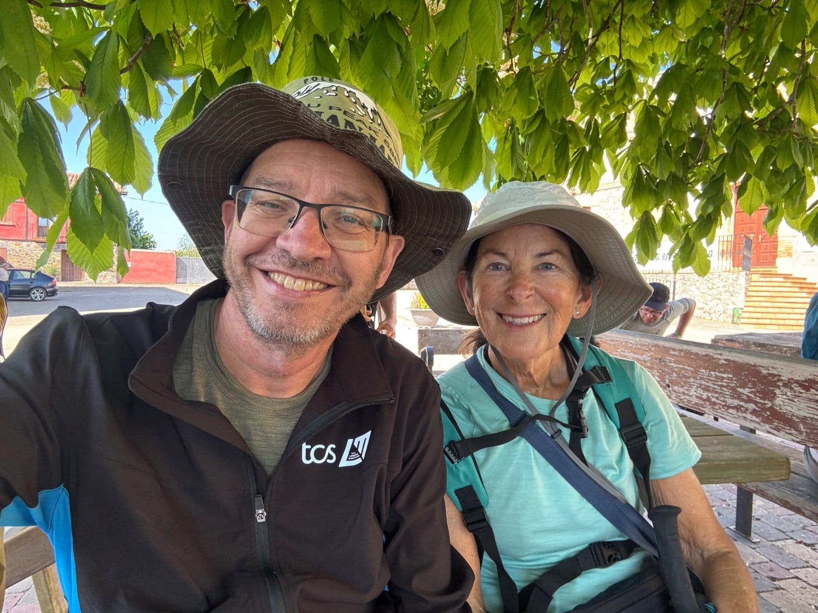 Shelley with Pete, hospice chaplain from London