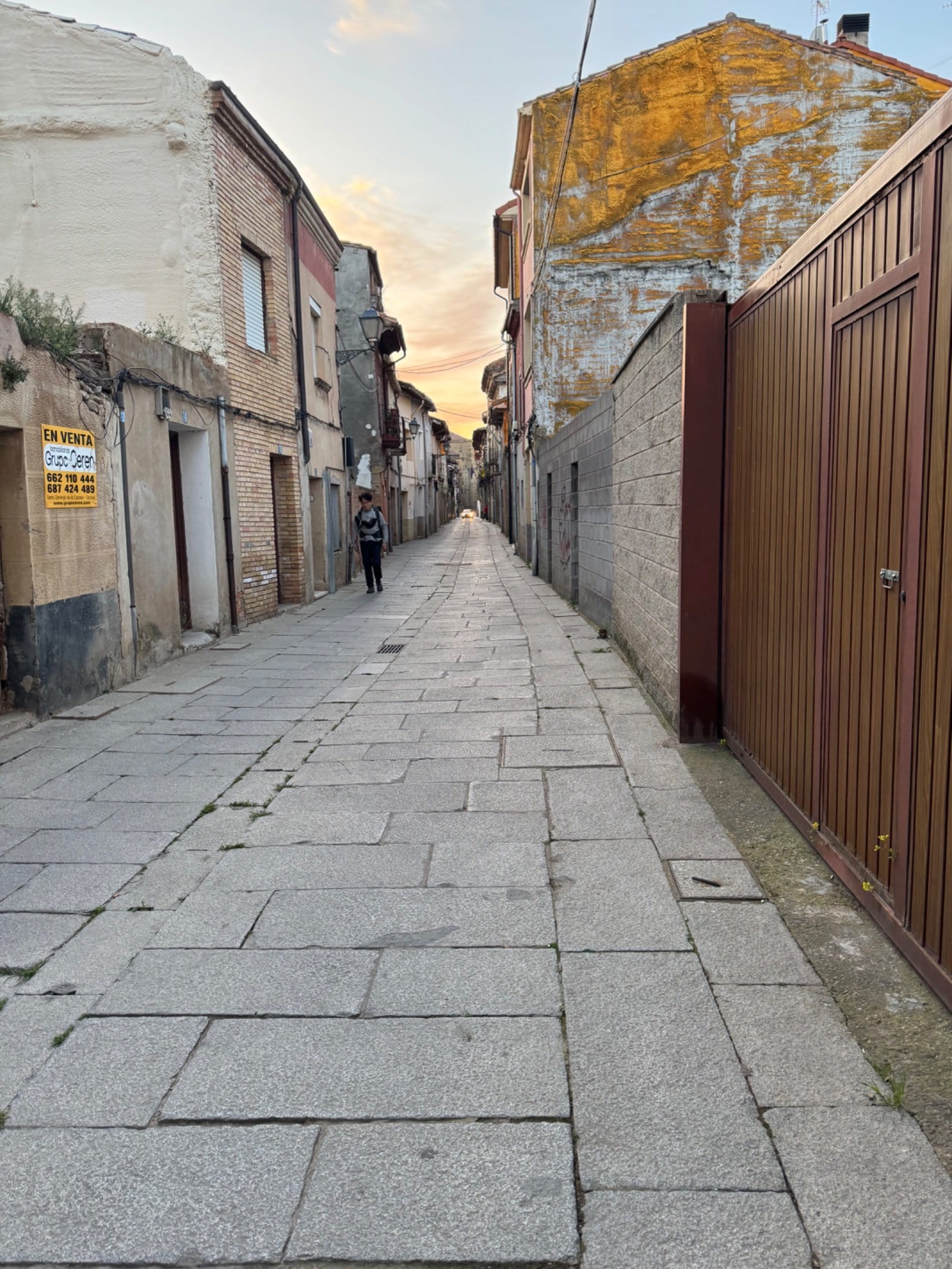 Narrow cobblestone street in Spanish village