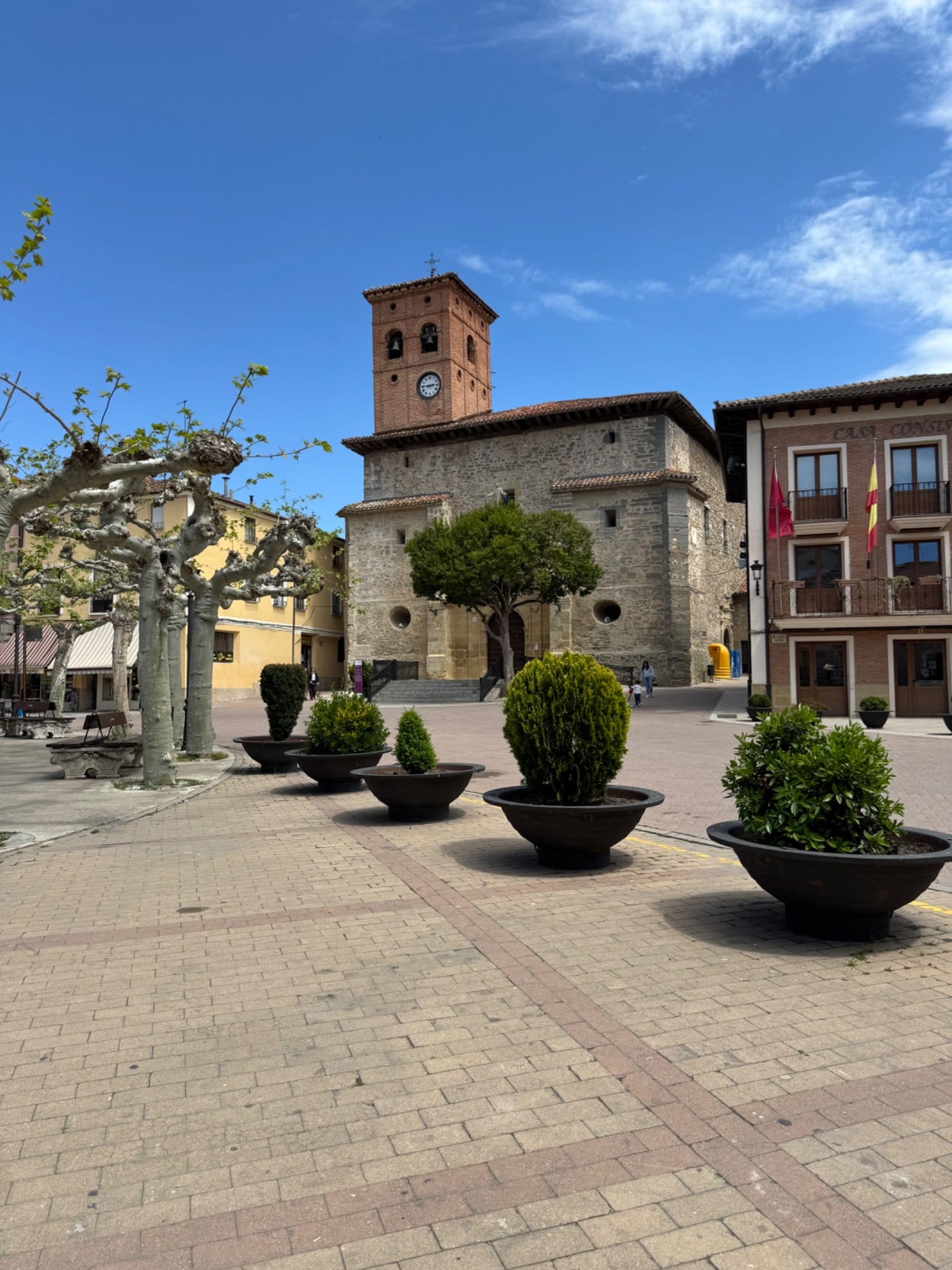 Historic church plaza in Belorado