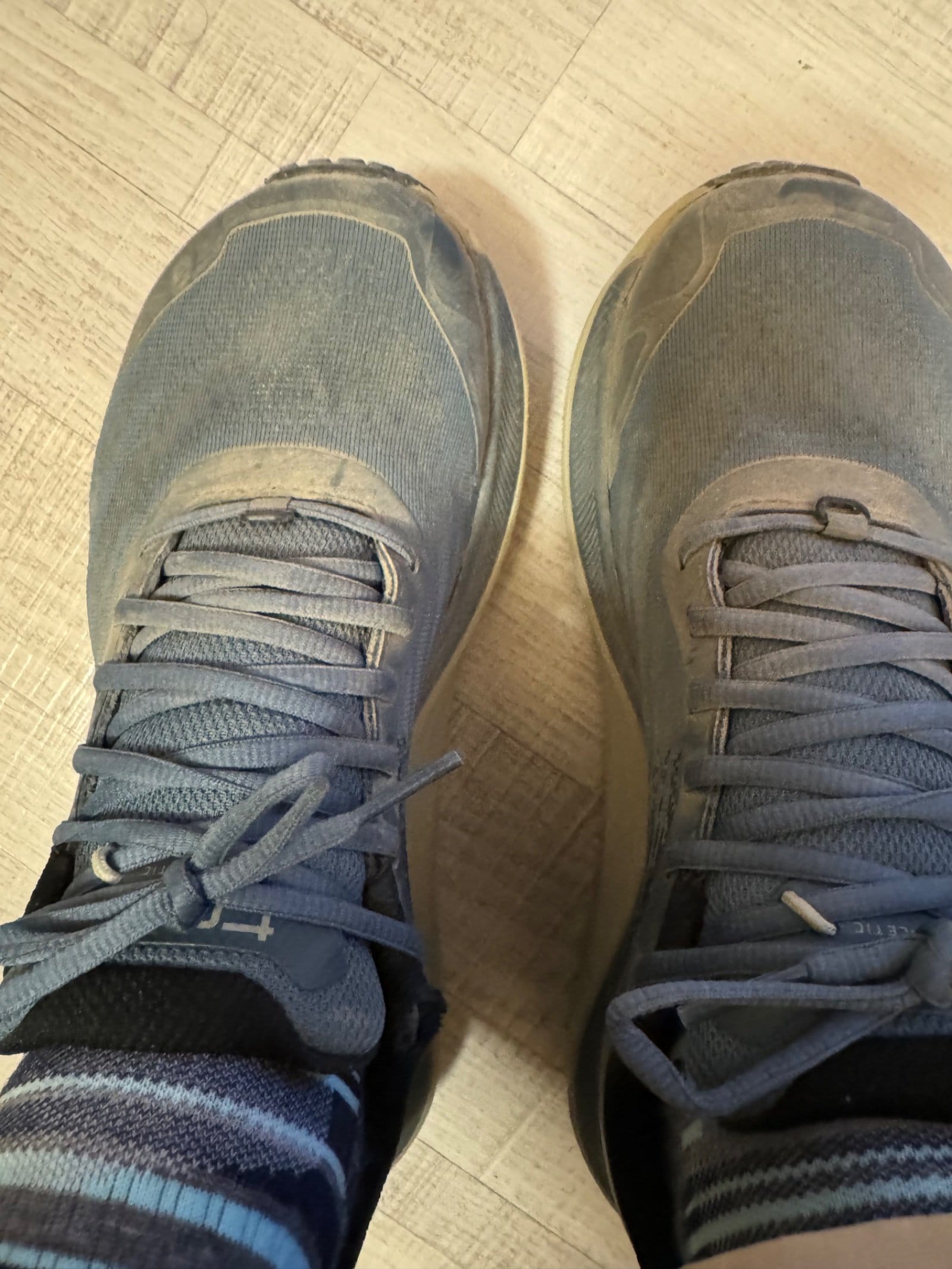 Well-worn hiking boots after 13.4 miles