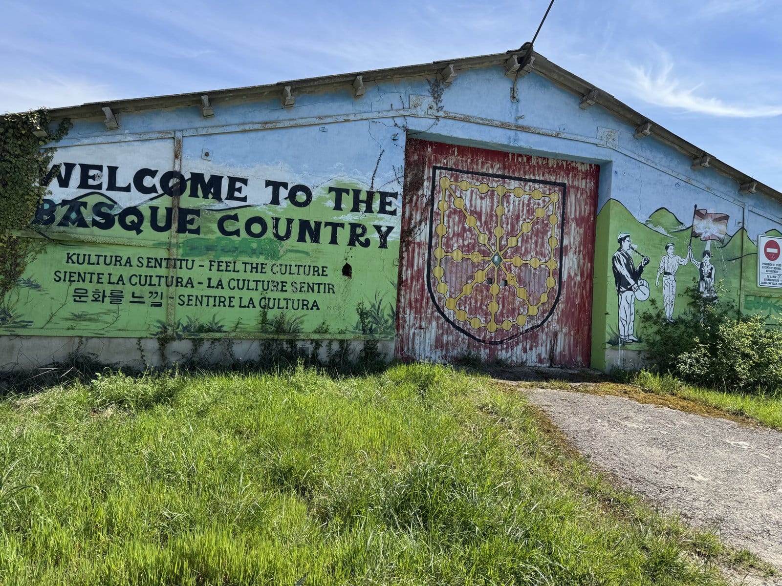 Welcome to Basque Country mural near Roncesvalles