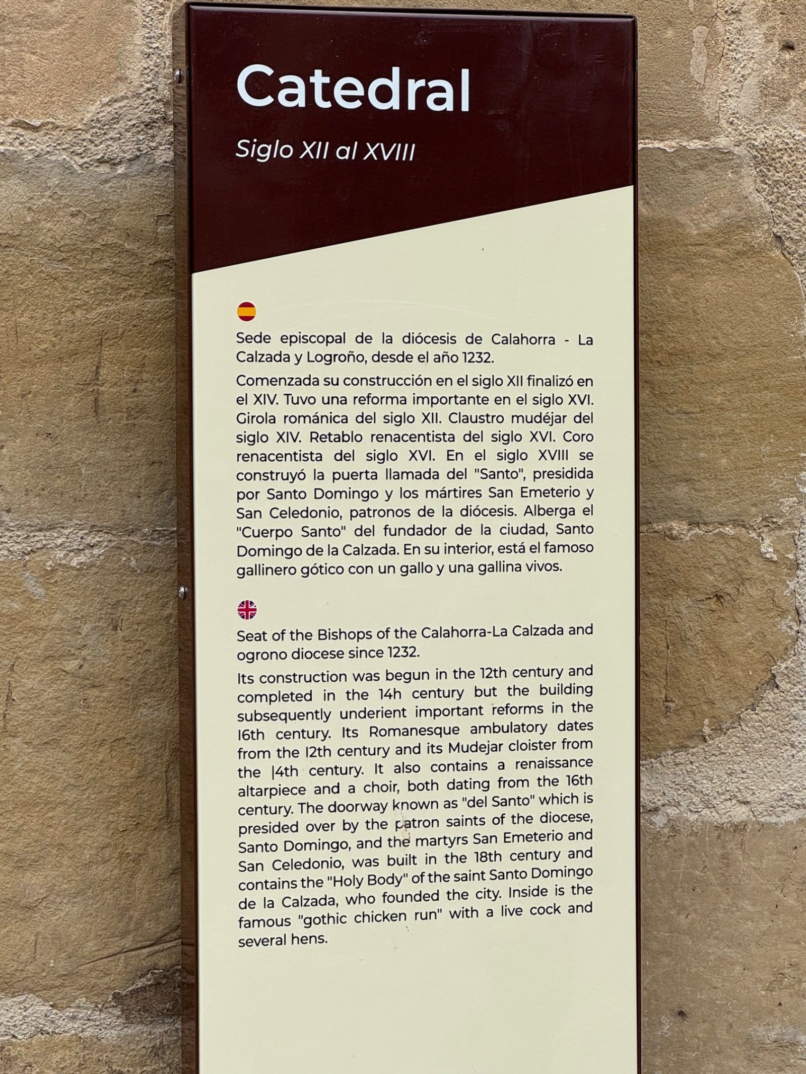 Cathedral information plaque in Santo Domingo