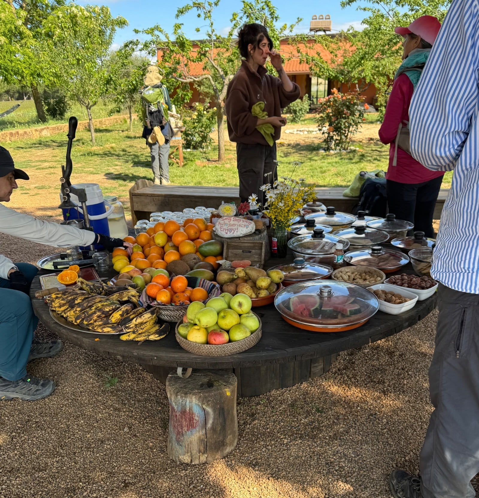 Fruit and nut vendor table for pilgrims
