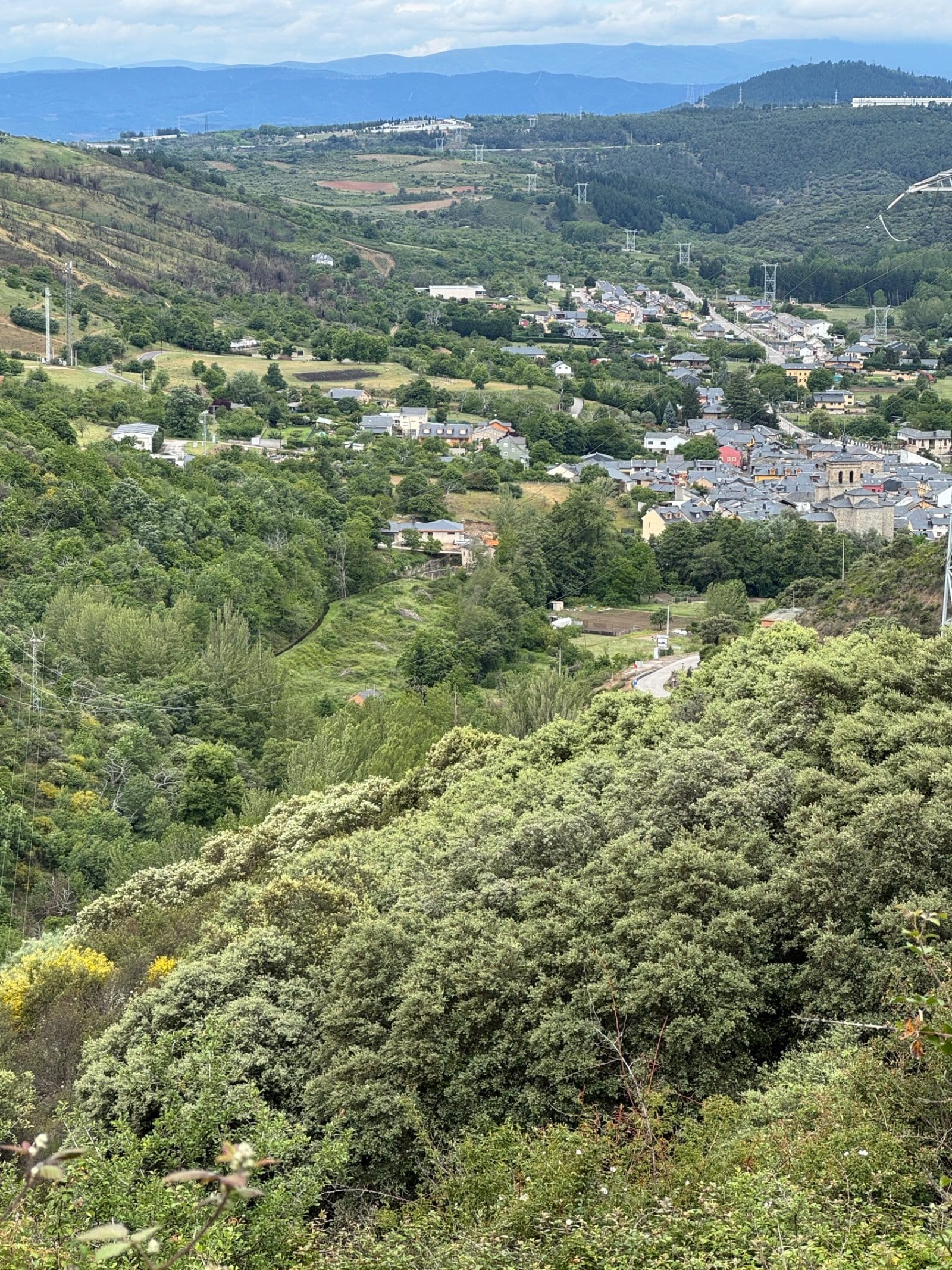 Molinaseca valley view from mountain descent