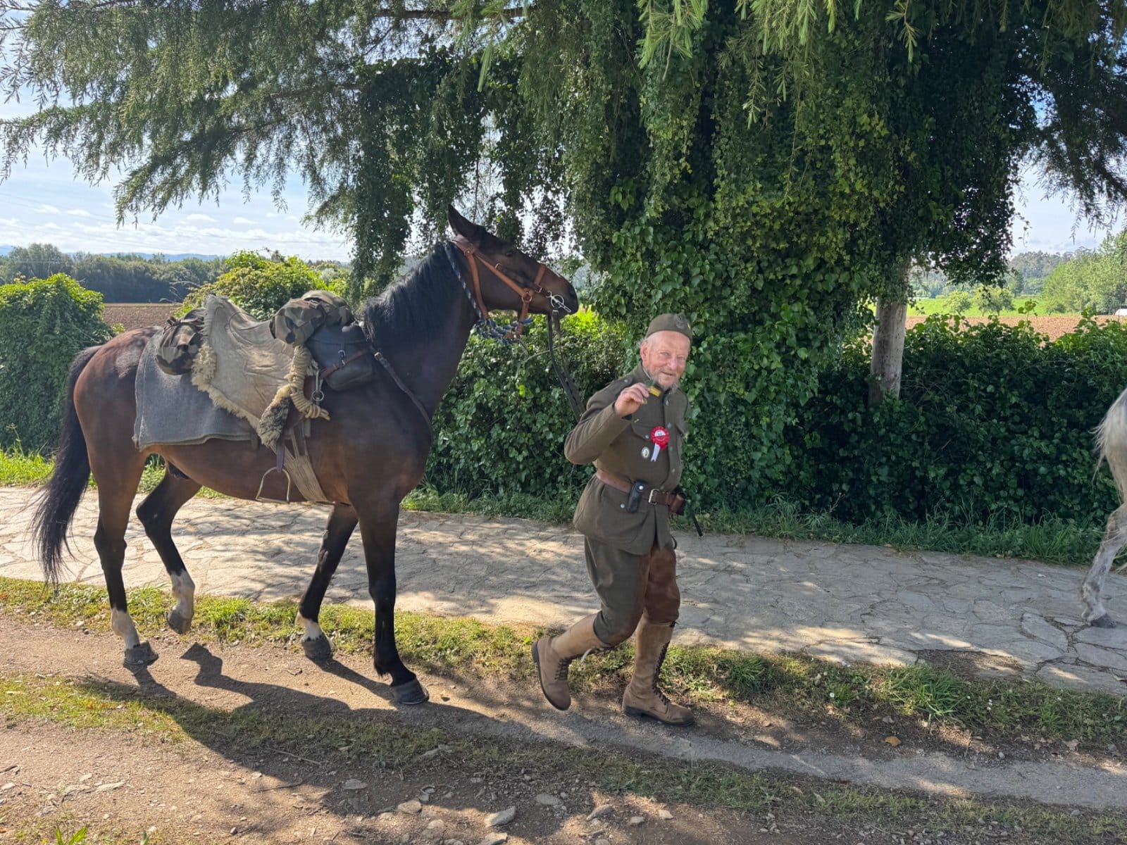 One of three official uniformed horsemen encountered on Camino