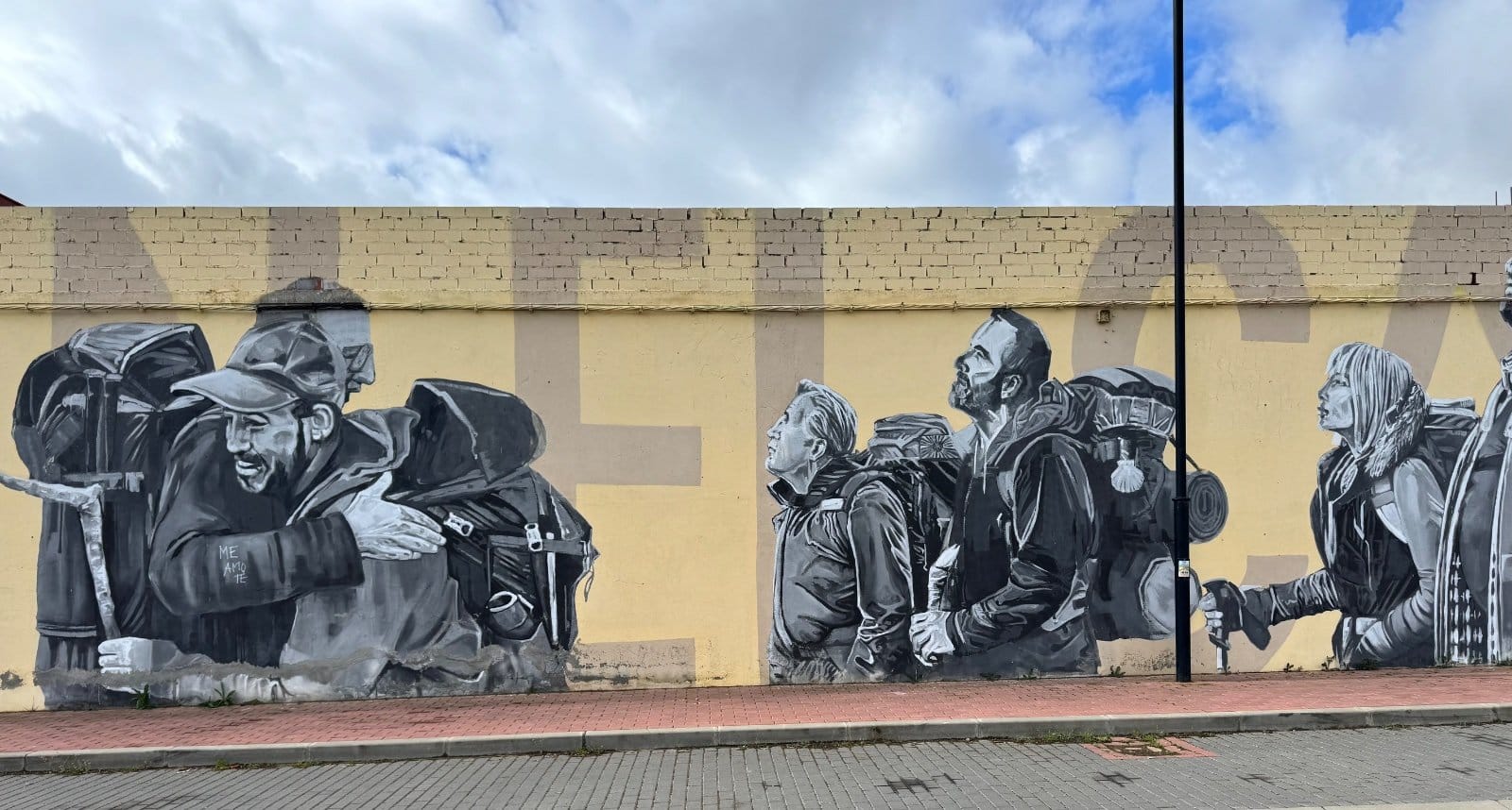 Realistic black and white pilgrim portraits on wall