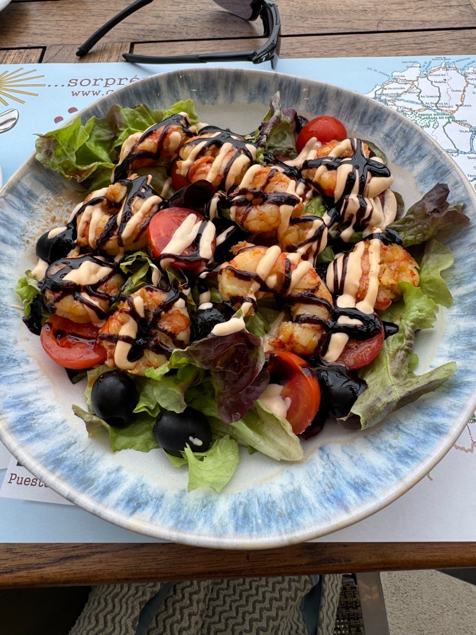Lunch salad in Cee before final push
